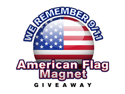 We Remember 9/11 - American Flag Magnet Giveaway