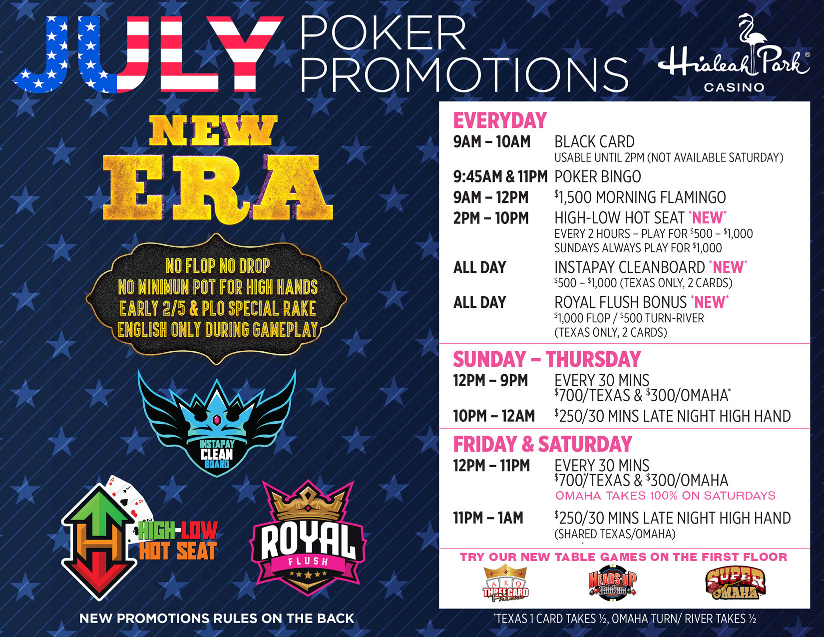 July Poker Calendar