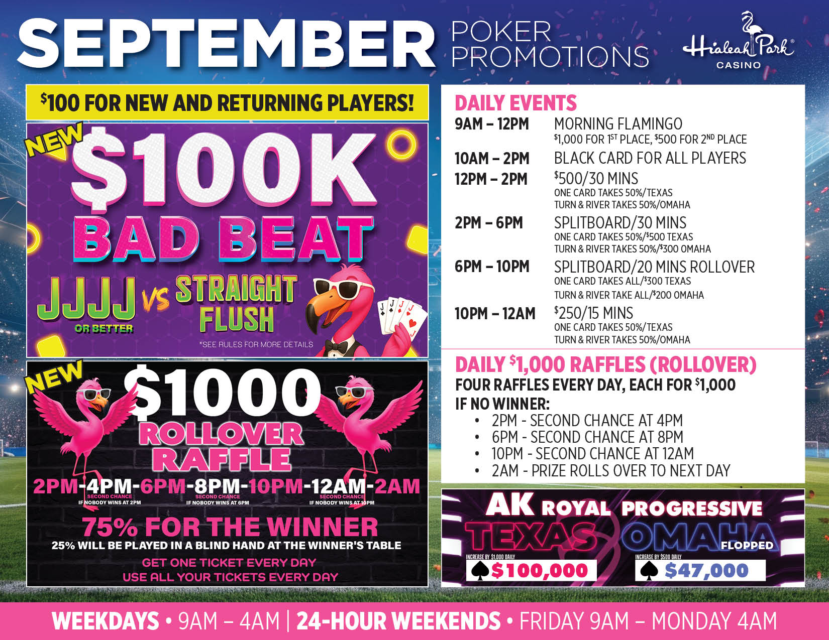 September Poker Calendar