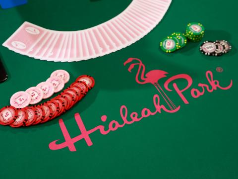 Hialeah Park branded table