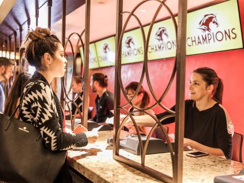 Woman at counter